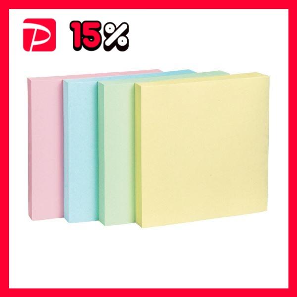 まとめ）TANOSEE ふせん 75×75mm 4色混色 1パック(10冊)〔×3