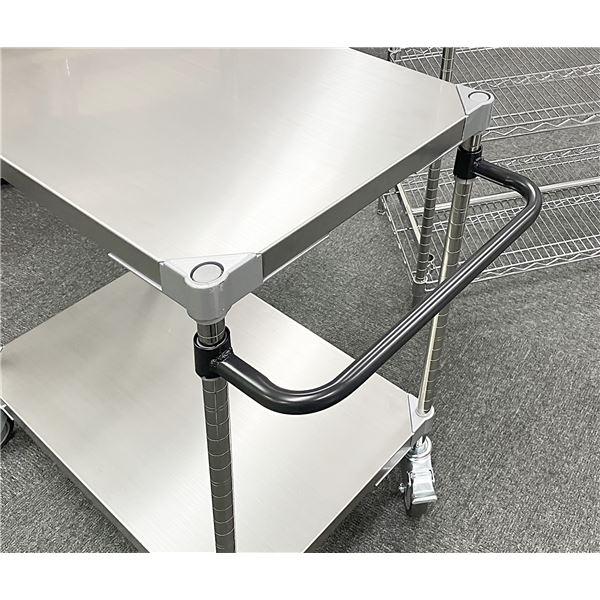プロフェイス 専用 カート用 ハンドル 60cm専用 ブラック 日本製 スチールラック 収納棚 部品 パーツ インテリア家具の画像