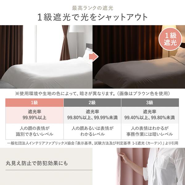 1級遮光 防炎 ドレープカーテン 単品 幅150×丈135cm 1枚入 ペールイエロー 洗える 無地 国産 タッセル付 遮光カーテン 受注生産