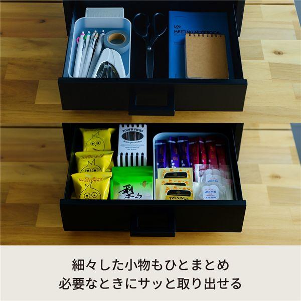 小引出し 3段 4杯 あられ組み 無垢 取手 レザー 小引出し 3段 4杯