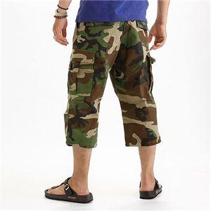 アメリカ軍 BDU クロップド カーゴパンツ 迷彩服 Lサイズ ウッドランド 7分丈 レプリカ 米軍 ミリタリーパンツ 軍モノの画像