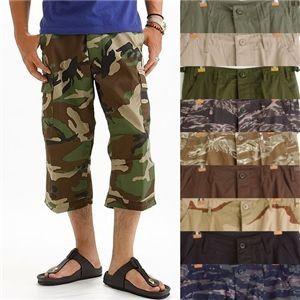 アメリカ軍 BDU クロップド カーゴパンツ 迷彩服 Sサイズ デザート タイガー 7分丈 リップストップ レプリカ ミリタリーパンツの画像