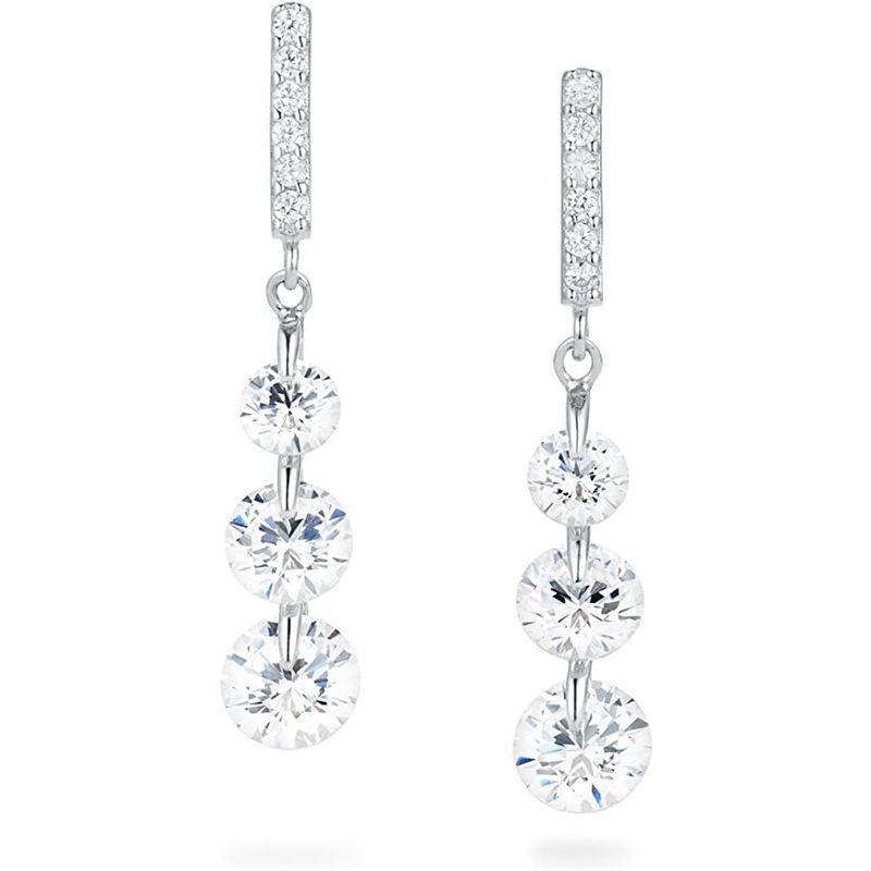 Gift from New York ピアス レディース プラチナ 加工 揺れるピアス 3連 ロングピアス シルバー925 金属アレルギー対 from New York ピアス レディース プラチナ 加工 揺れるピアス 3連 ロングピアス シルバー925 金属アレルギー対