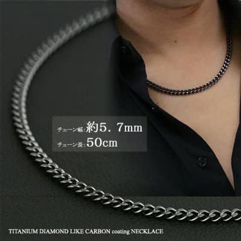 チタン ブラックネックレス 2面カット喜平50cm メンズ 5.7mm幅 チェーン （ブラックイオンプレーティング加工) TITAN 金属ア ブラックネックレス 2面カット喜平50cm メンズ 7mm幅 チェーン ブラックイオンプレーティング加工 TITAN 金属ア