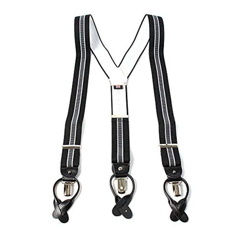 ALBERT THURSTON アルバートサーストン サスペンダー ブラック グレーライン柄