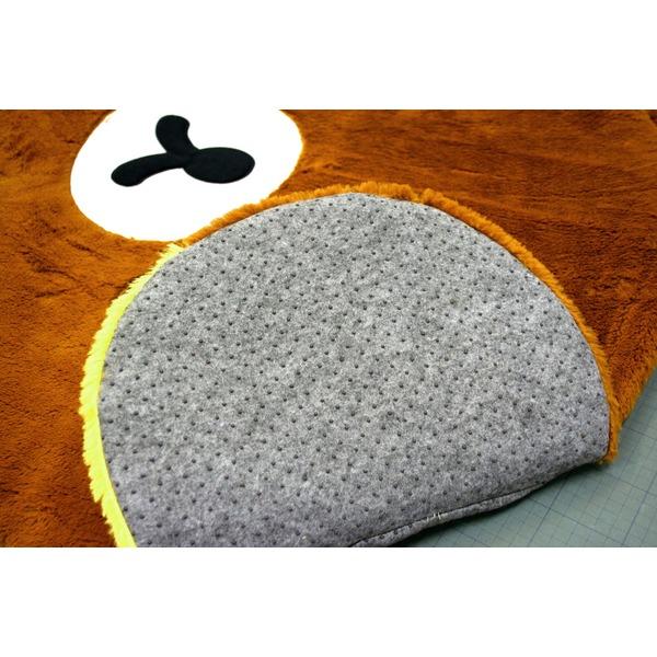 リラックマ　ビッグダイカットラグ　フェイス型　マット リラックマ NEW BASIC RILAKKUMA ビッグダイカットラグ