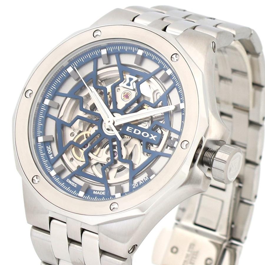 エドックス EDOX 腕時計 85303-3M-BUIGB メンズ デルフィン メカノ オートマティック DELFIN MECANO AUTOMATIC 自動巻き スケルトン シルバー ブルー