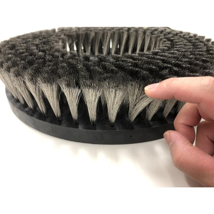 レボテック 【ステンレスブラシ】 オットセイブラシ2nd（シャンピング）12インチ《黒樹脂台》ポリッシャー洗浄機用 |  | 02