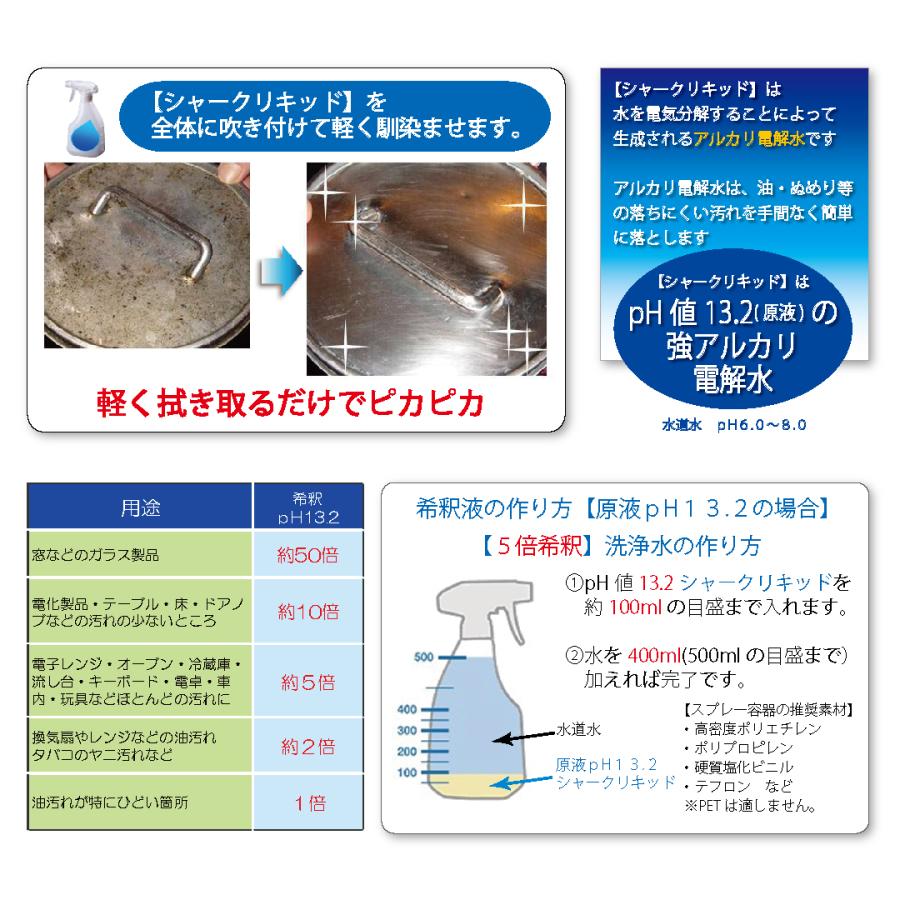 レボテック 【アルカリイオン電解水】 シャークリキッド20L マルチクリーナー《pH13.2》 アルカリ洗浄水 |  | 07