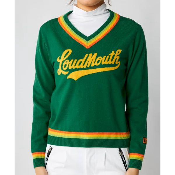 ラウドマウス レディース カレッジロゴ Vネックセーター 派手 ギャル ストレッチ 876751 LOUDMOUTH ゴルフ 2026年 送料無料 あす楽 あすつく | LOUDMOUTH | 10