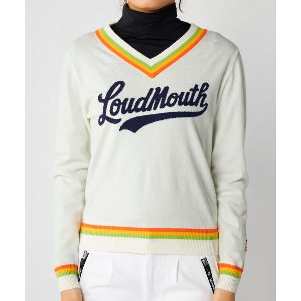 ラウドマウス レディース カレッジロゴ Vネックセーター 派手 ギャル ストレッチ 876751 LOUDMOUTH ゴルフ 2026年 送料無料 あす楽 あすつく | LOUDMOUTH | 13
