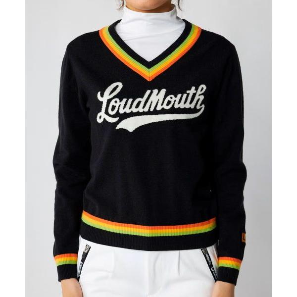 ラウドマウス レディース カレッジロゴ Vネックセーター 派手 ギャル ストレッチ 876751 LOUDMOUTH ゴルフ 2026年 送料無料 あす楽 あすつく | LOUDMOUTH | 16