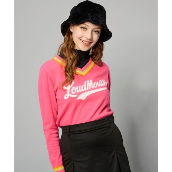 ラウドマウス レディース カレッジロゴ Vネックセーター 派手 ギャル ストレッチ 876751 LOUDMOUTH ゴルフ 2026年 送料無料 あす楽 あすつく | LOUDMOUTH | 08