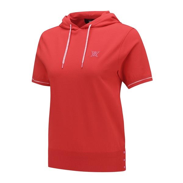 アニュー ゴルフ ウィメンズ フーディポイントセーター 半袖 ANEW HOODIE POINT SWEARTER 送料無料 AGEMWKN03の画像