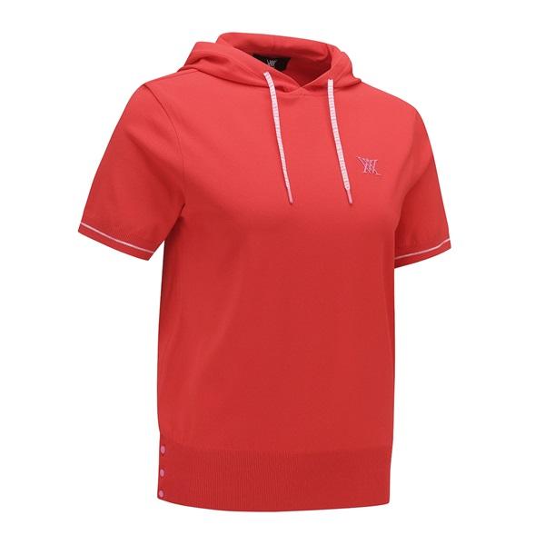 アニュー ゴルフ ウィメンズ フーディポイントセーター 半袖 ANEW HOODIE POINT SWEARTER 送料無料 AGEMWKN03の画像