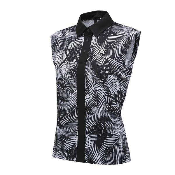 アニュー ゴルフ ウィメンズ 襟付き ノースリーブ シャツ ANEW COLLARED SLEEVELESS 送料無料 AGFMWTN02BKの画像