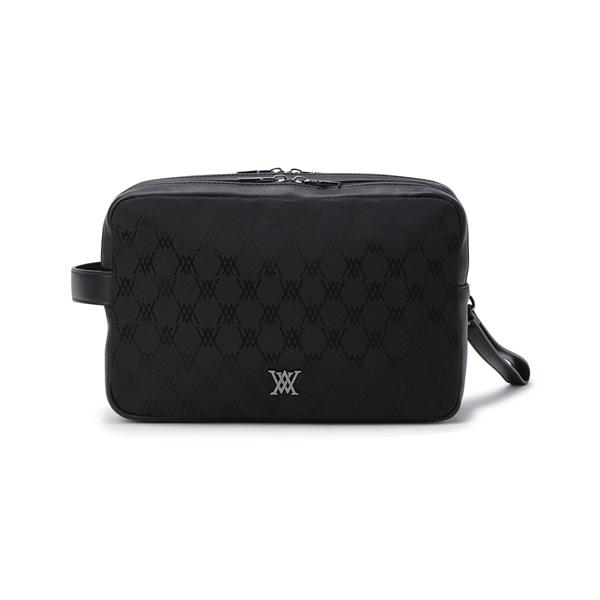 アニュー ゴルフ ジャカードイージーポーチ 小物入れ ブラック ANEW JACQUARD EASYPOUCH 送料無料 AGFUUPU21BKFの画像