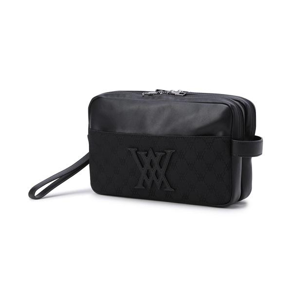 アニュー ゴルフ ジャカードイージーポーチ 小物入れ ブラック ANEW JACQUARD EASYPOUCH 送料無料 AGFUUPU21BKFの画像