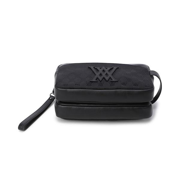 アニュー ゴルフ ジャカードイージーポーチ 小物入れ ブラック ANEW JACQUARD EASYPOUCH 送料無料 AGFUUPU21BKFの画像