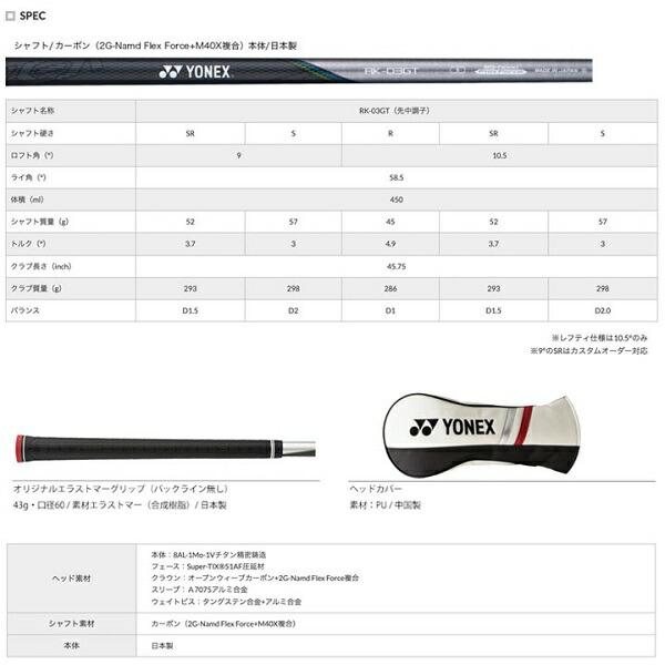 ヨネックス 425 ドライバー EZONE GT03 イーゾーンGT 2022年モデル 送料無料 ゴルフ_3