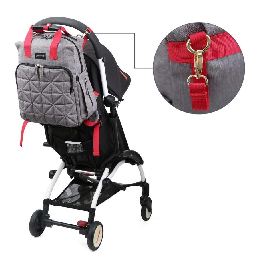 Mommore マザーズバック リュック オムツ替えシート付き ベビーカー用 盗難防止ポケット 保温ポケット付き 軽量 大容量 多機能 出産 Proyabloko Pro