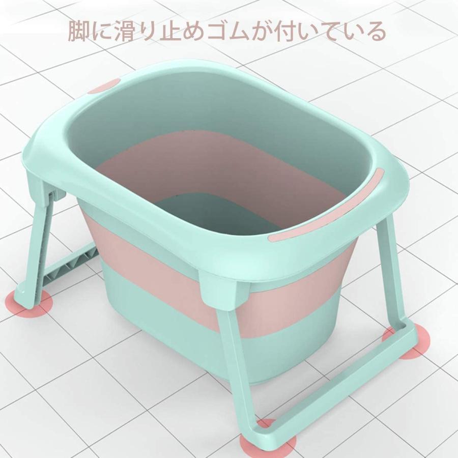 Cuku クークー ベビーバス 折り畳み式 赤ちゃん キッズ お風呂 折畳み浴槽 ダブルサイズ 赤ちゃん用 0 10歳 グリーン