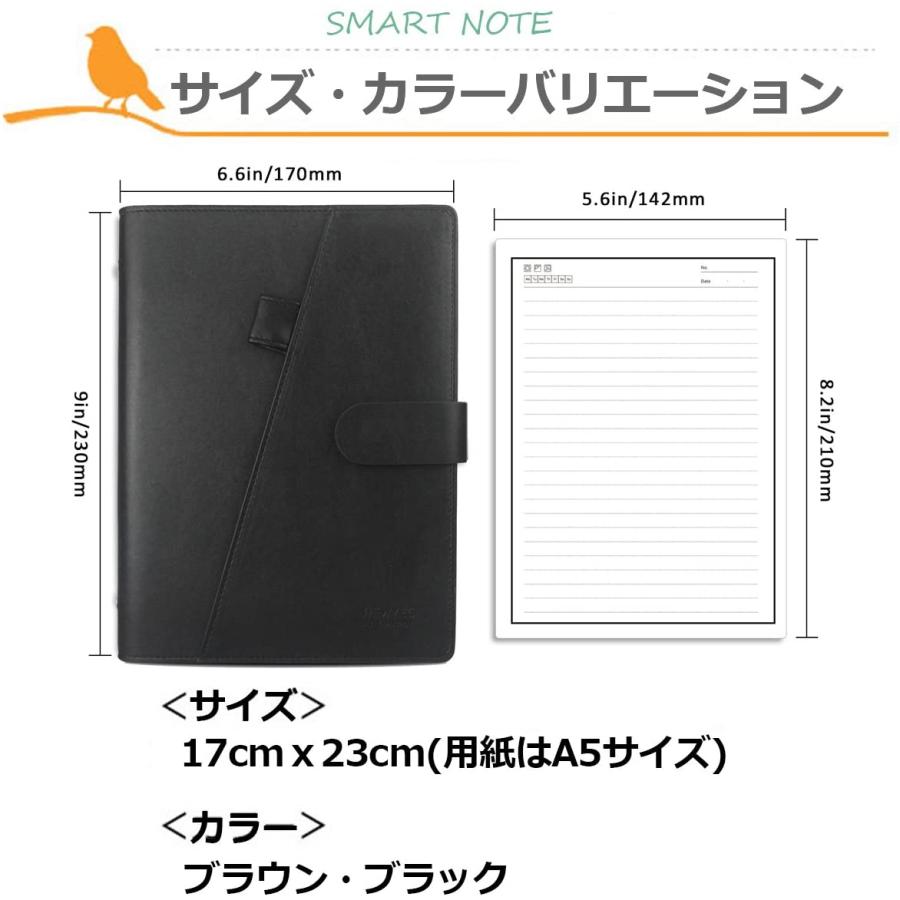 Homestec スマートノート 消せる機能のノート システム手帳 A5 革 スケジュール帳 手帳 バインダー 可愛い 文房具 オフィス用品 Rexis 通販 Yahoo ショッピング