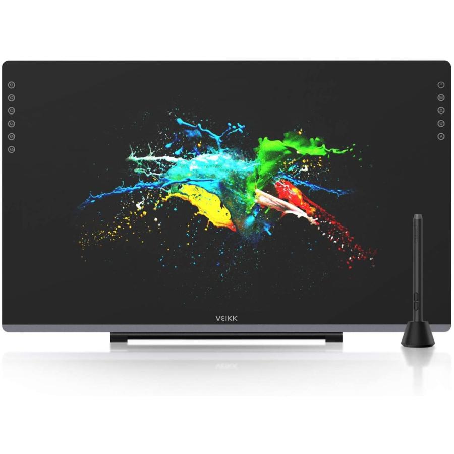 Veikk Rexisのveikk 22インチ液晶ペンタブ92 Ntsc Vk2 フルラミネーションディスプレイ傾き検知機能 6個タッチキー ５個メニューボタン付き Rexis