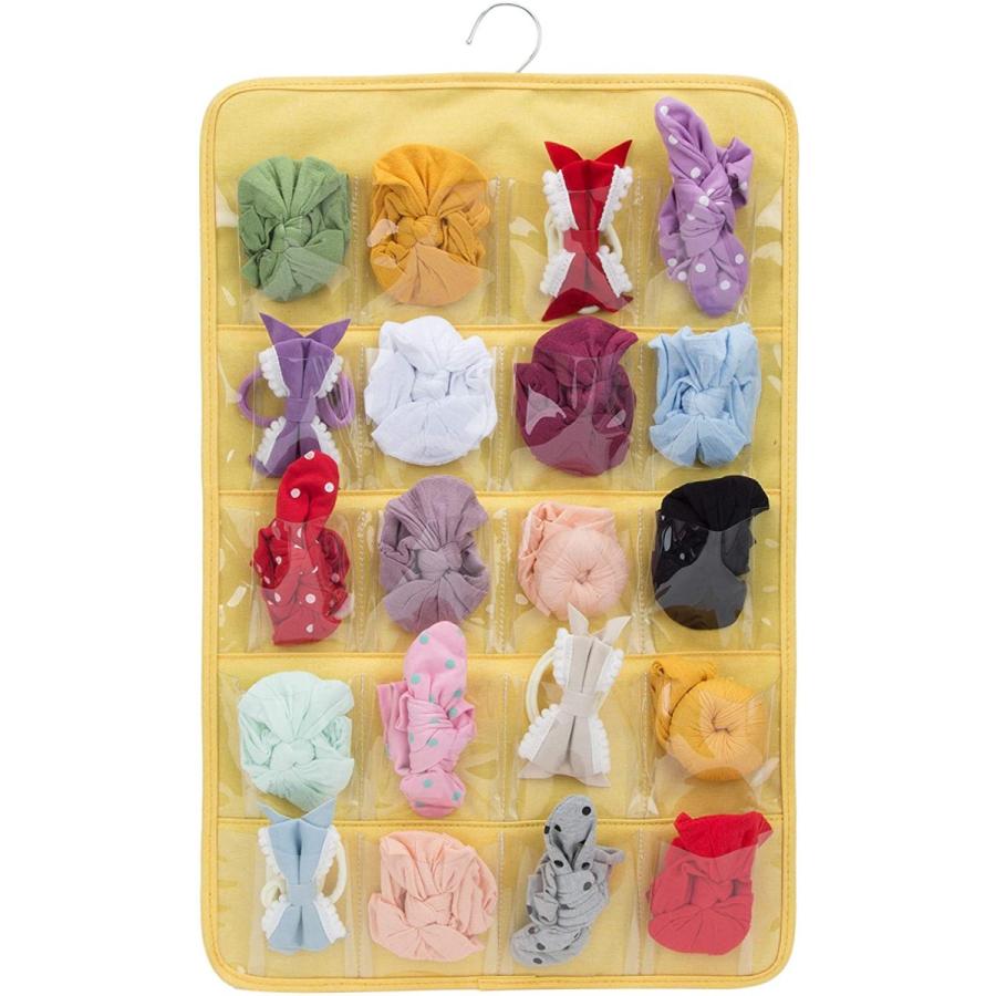 Pacmaxiウォールポケット 透明 ベビーヘアバンド 子供ヘアゴム収納 壁掛け ２０ポケット クリア収納袋 吊り下げ式 小物収納 イエロ Rexis 通販 Yahoo ショッピング
