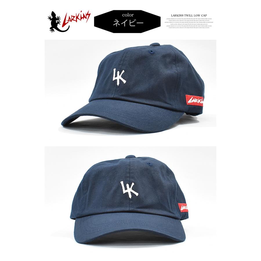 LARKINS ラーキンス ロゴ刺繍 ローキャップ 帽子 メンズ レディース ユニセックス キャップ ブランドロゴ ベースボールキャップ LKTM-109 | LRG | 10