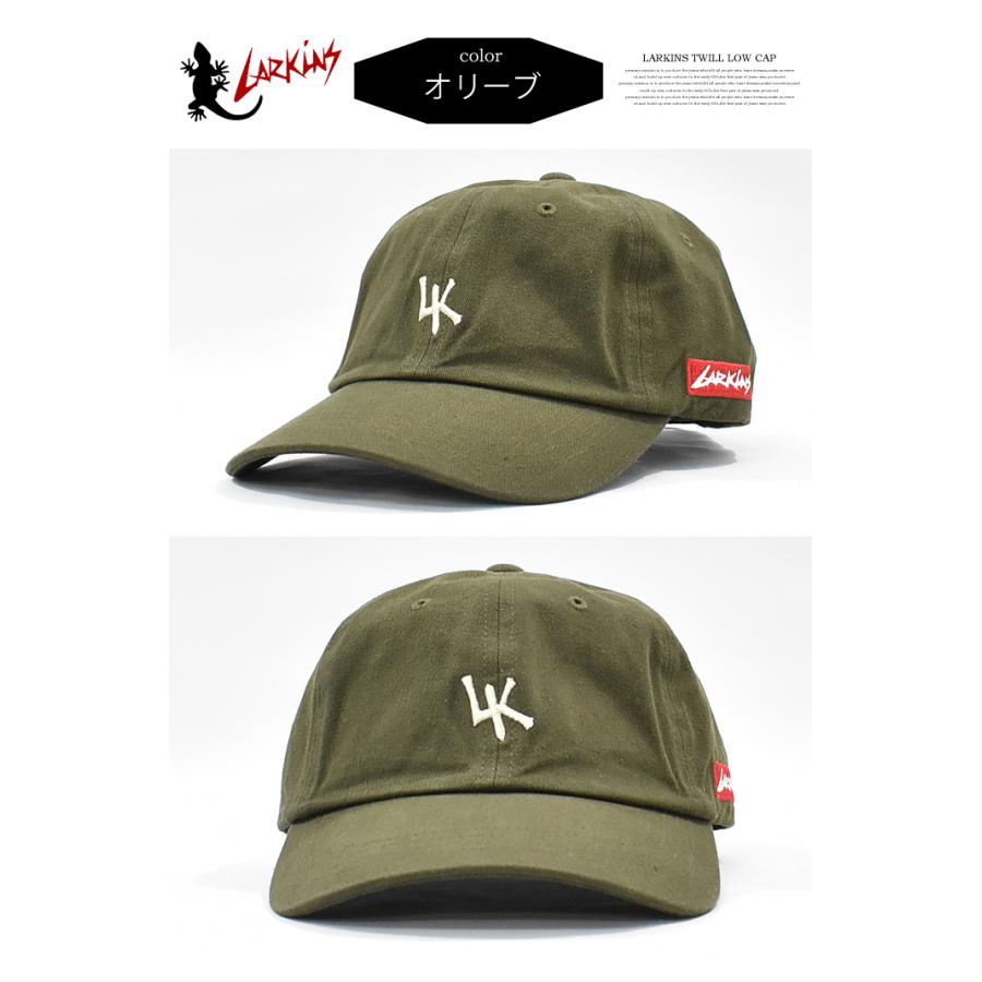 LARKINS ラーキンス ロゴ刺繍 ローキャップ 帽子 メンズ レディース ユニセックス キャップ ブランドロゴ ベースボールキャップ LKTM-109 | LRG | 12
