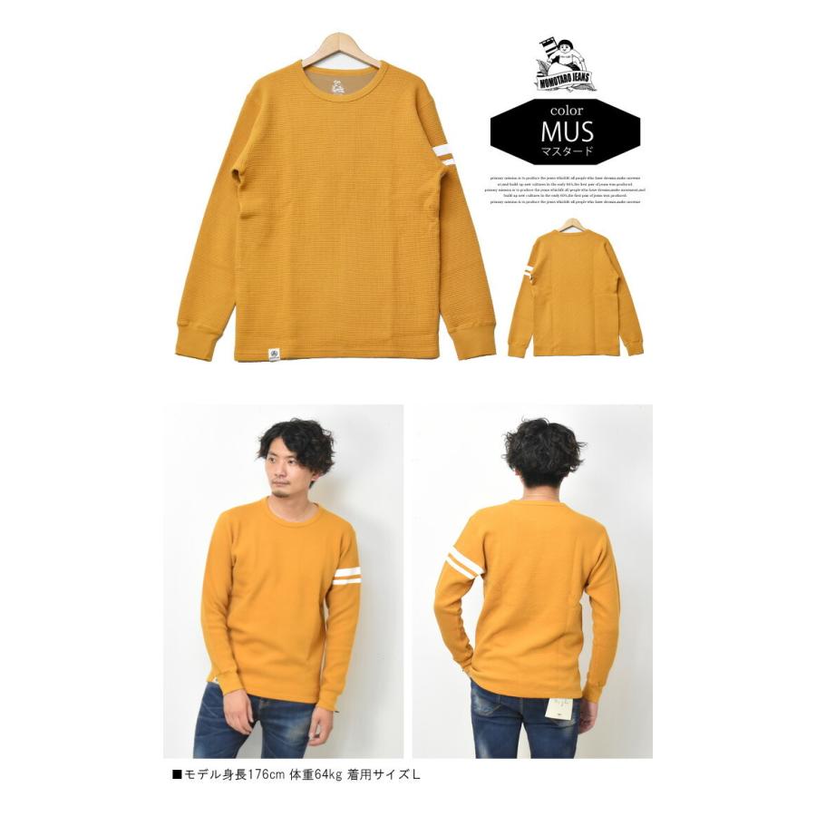桃太郎ジーンズ 出陣 袖プリント サーマル 長袖 Tシャツ 07-079 桃太郎ジーンズ 出陣 袖プリント サーマル 長袖 Tシャツ 07-079