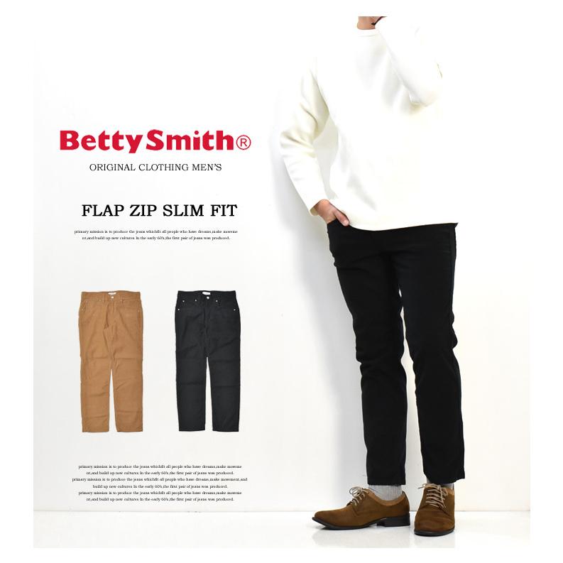 30％OFF セール Betty Smith メンズ フラップ ジップ スリムフィットパンツ ベティスミス ストレッチ素材 日本製 BAM-1023E | Betty Smith | 01