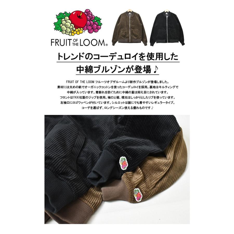 ジャケット ブルゾン コーデュロイ ノーカラー無地 カジュアル FRUIT OF THE LOOM ブルゾン アウター コーデュロイブルゾン