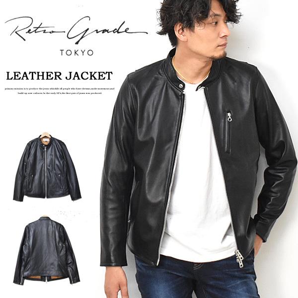 Retro Grade レトログレード シープレザー シングル ライダースジャケット 革ジャン メンズ ライトアウター ブルゾン 羊革 レザージャケット 送料無料 8591035 | AVIREX