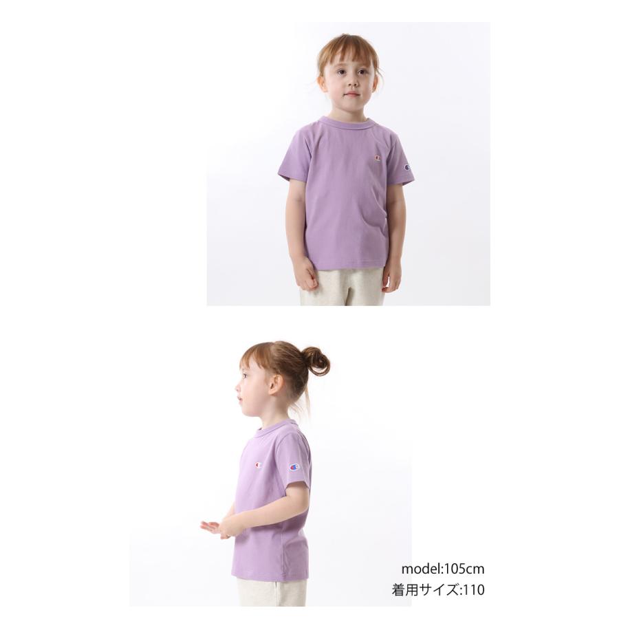 Champion（チャンピオン） キッズ ワンポイント刺繍 半袖 Tシャツ 