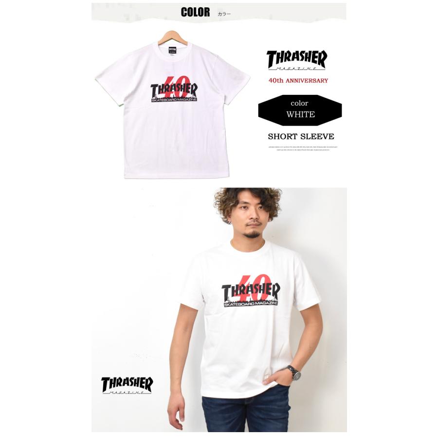 スラッシャーマガジン　ティーシャツ THRASHER SALE セール スラッシャー 40周年 ロゴプリント 半袖T