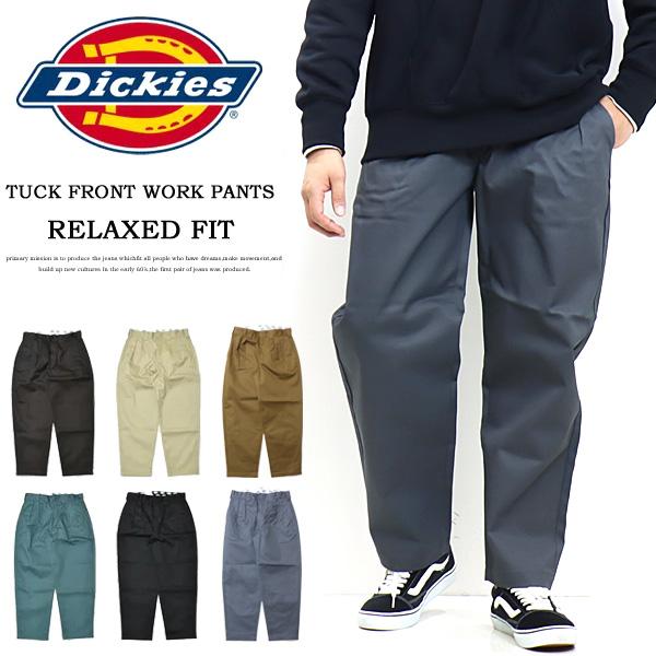Dickies ディッキーズ タック入り リラックスフィット テーパード ワイドパンツ ワークパンツ チノパンツ 送料無料 14788600 | Dickies