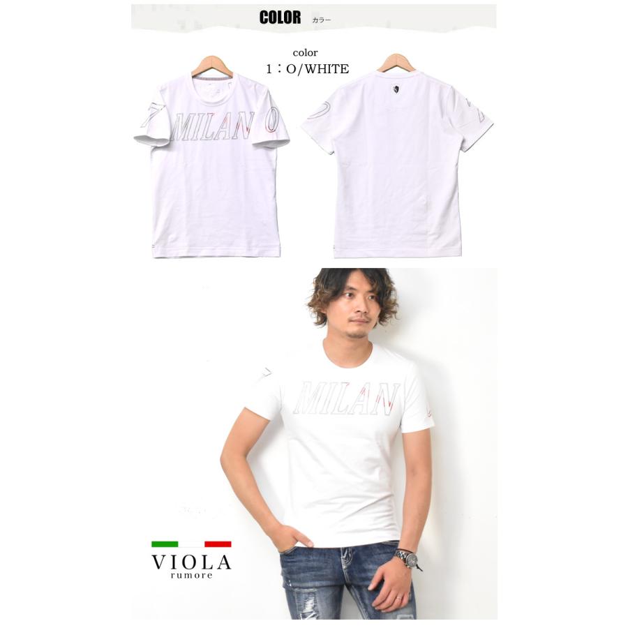 SALE セール VIOLA ヴィオラ ビオラ プリント 半袖Tシャツ クルーネック 半T ストレッチ メンズ 送料無料 A11316｜rexone｜04