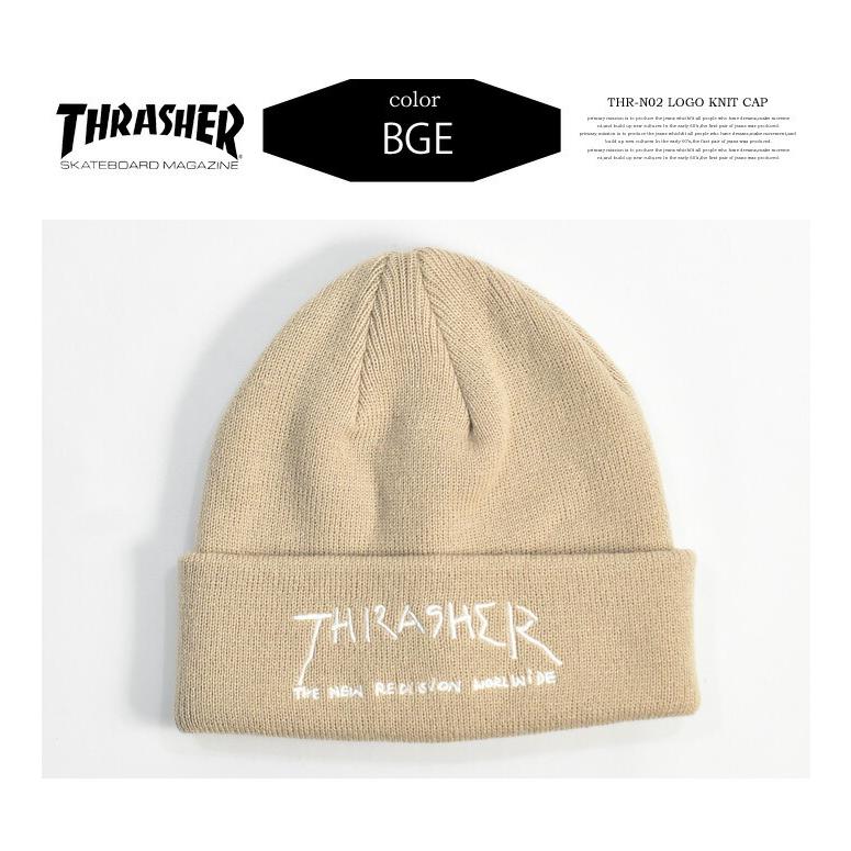 THRASHER スラッシャー ゴンズアートロゴ ダブルビーニー ニットキャップ ニット帽 帽子 ダブルワッチ メンズ レディース ユニセックス THR-N02｜rexone｜05