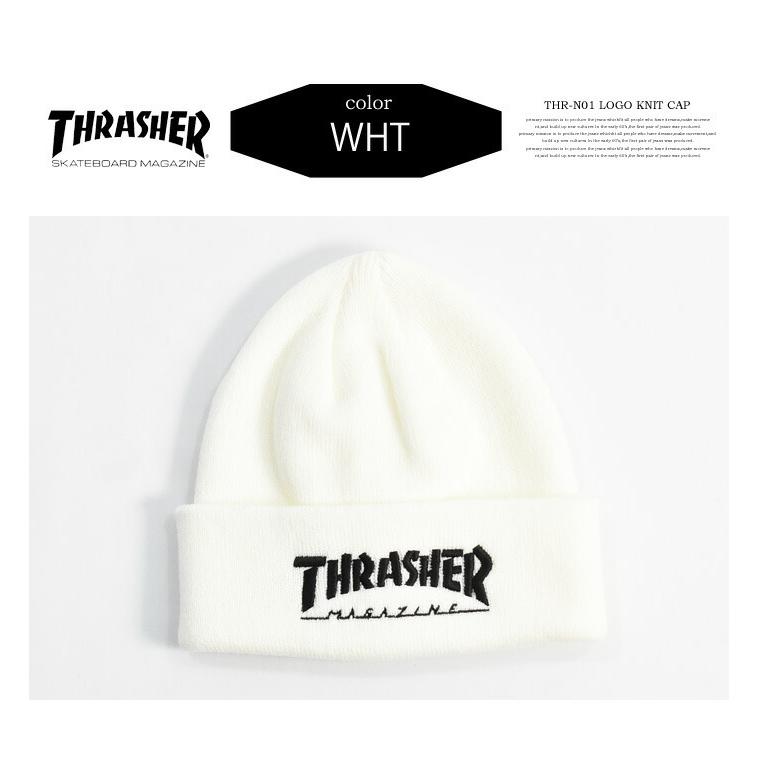 THRASHER（スラッシャー） ロゴ刺繍 ダブルビーニー ニットキャップ
