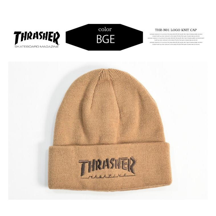 THRASHER（スラッシャー） ロゴ刺繍 ダブルビーニー ニットキャップ