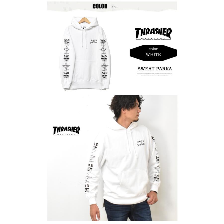 THRASHER（スラッシャー） 袖プリント スウェットパーカー プル