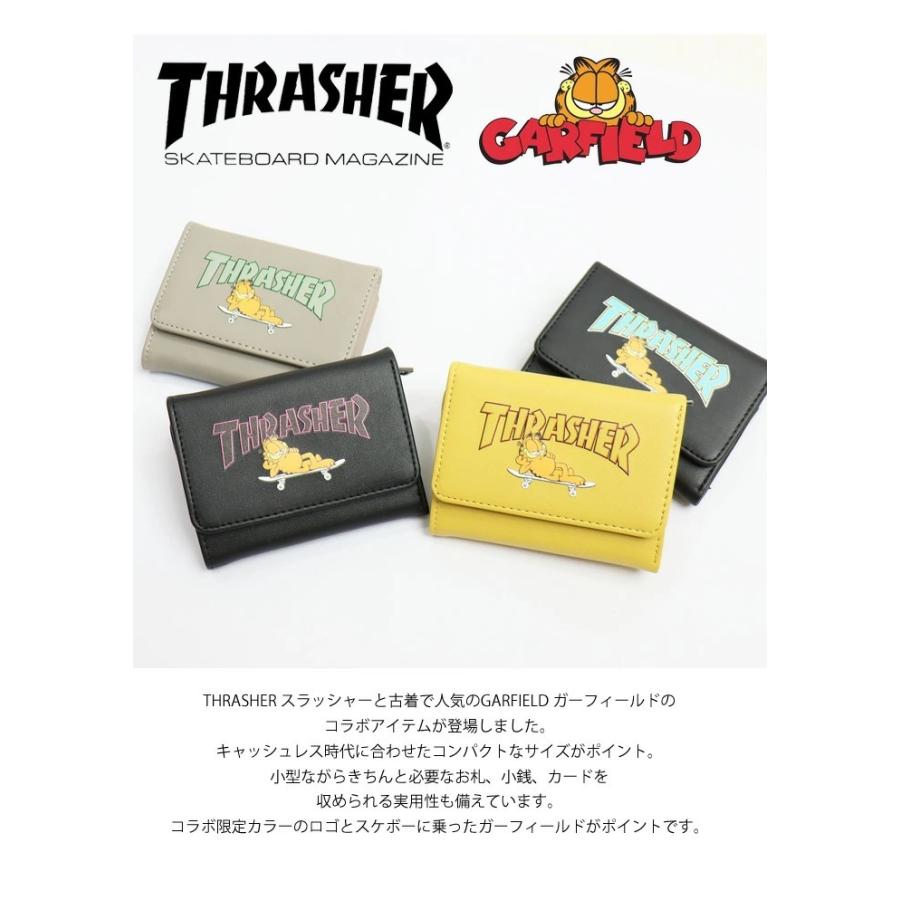 THRASHER スラッシャー ガーフィールド 三つ折り財布 ウォレット さいふ サイフ 財布 折り畳み式 コンパクト 小さめ 小さい GA-TH2109A｜rexone｜02