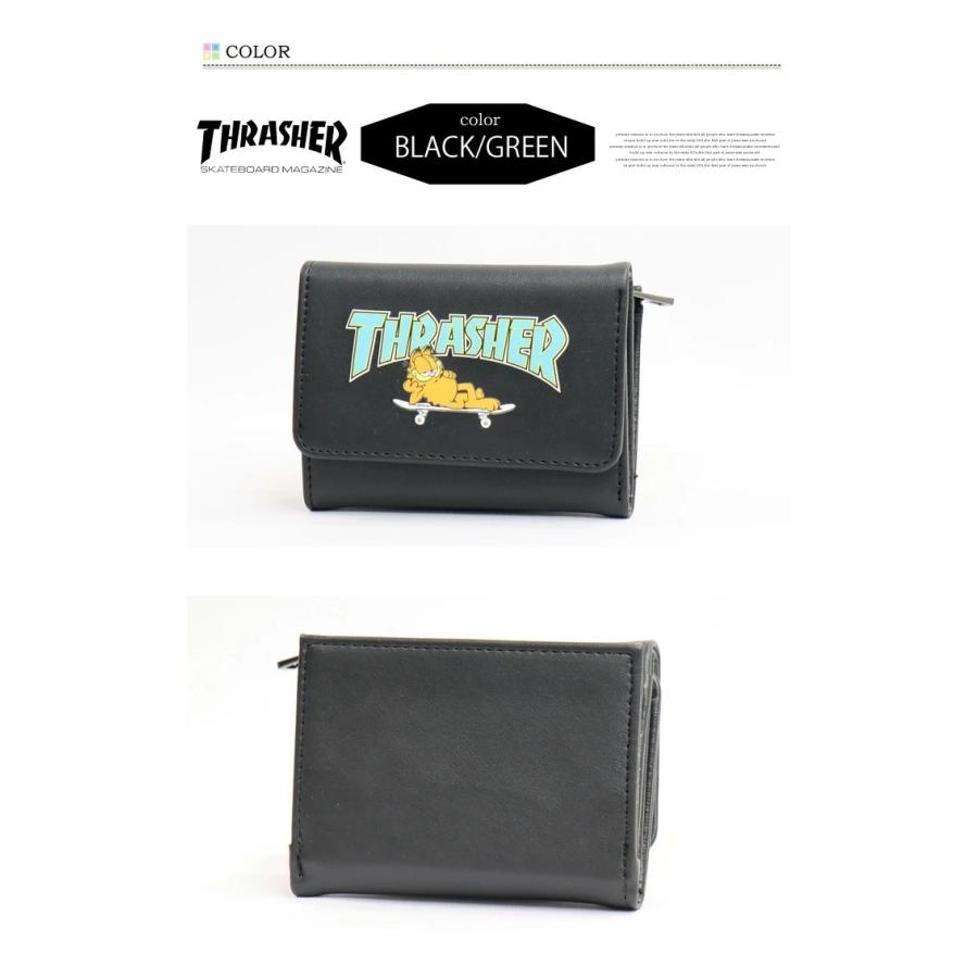 THRASHER スラッシャー ガーフィールド 三つ折り財布 ウォレット さいふ サイフ 財布 折り畳み式 コンパクト 小さめ 小さい GA-TH2109A｜rexone｜03