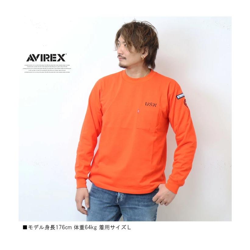 AVIREX アヴィレックス ネイバル パッチ ロングスリーブ Tシャツ 長T ロンT メンズ 長袖Tシャツ アビレックス 送料無料 6123266｜rexone｜12