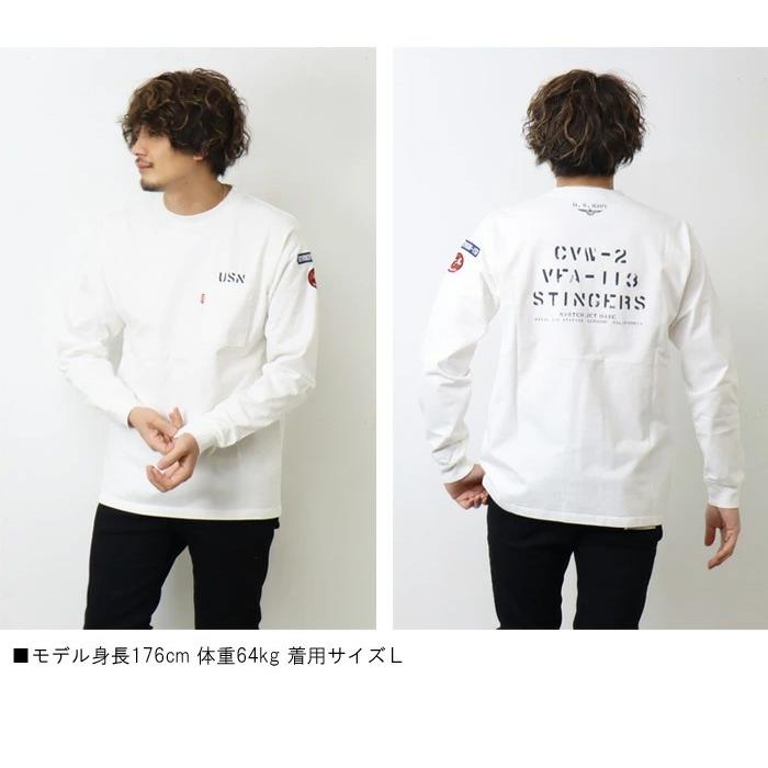 AVIREX アヴィレックス ネイバル パッチ ロングスリーブ Tシャツ