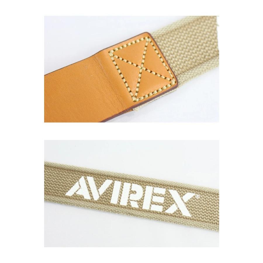 AVIREX アヴィレックス ロゴプリント レザー テープ材 コンビベルト ダブルピンレザーベルト 本革 日本製 メンズ デザインベルト カット可 AX4204 | AVIREX | 07