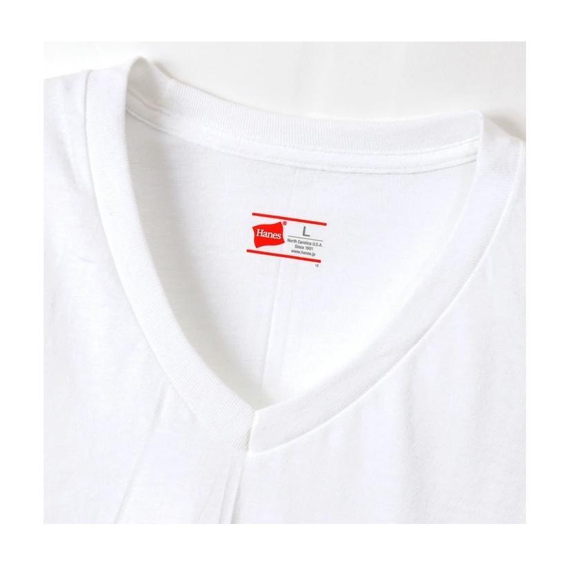 大きいサイズ 5L HANES ヘインズ ビジカジ魂 2P Vネック 半袖Tシャツ 抗菌防臭 綿100% パックTシャツ 半T インナー メンズ 肌着 2枚セット HM1ER702K | Hanes | 03