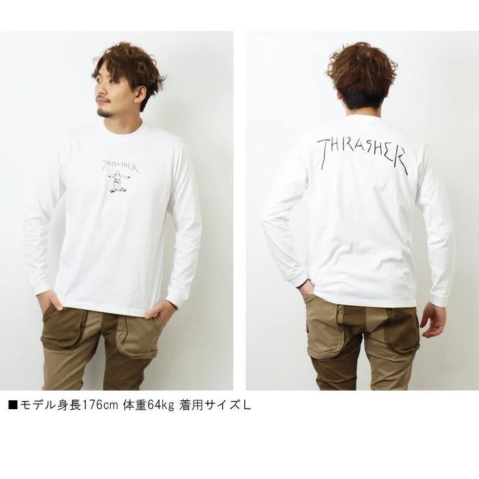 THRASHER スラッシャー マークゴンザレス ロゴプリント 長袖 Tシャツ ロゴTシャツ 長T ロンＴ カットソー ユニセックス TH8328 | THRASHER | 03